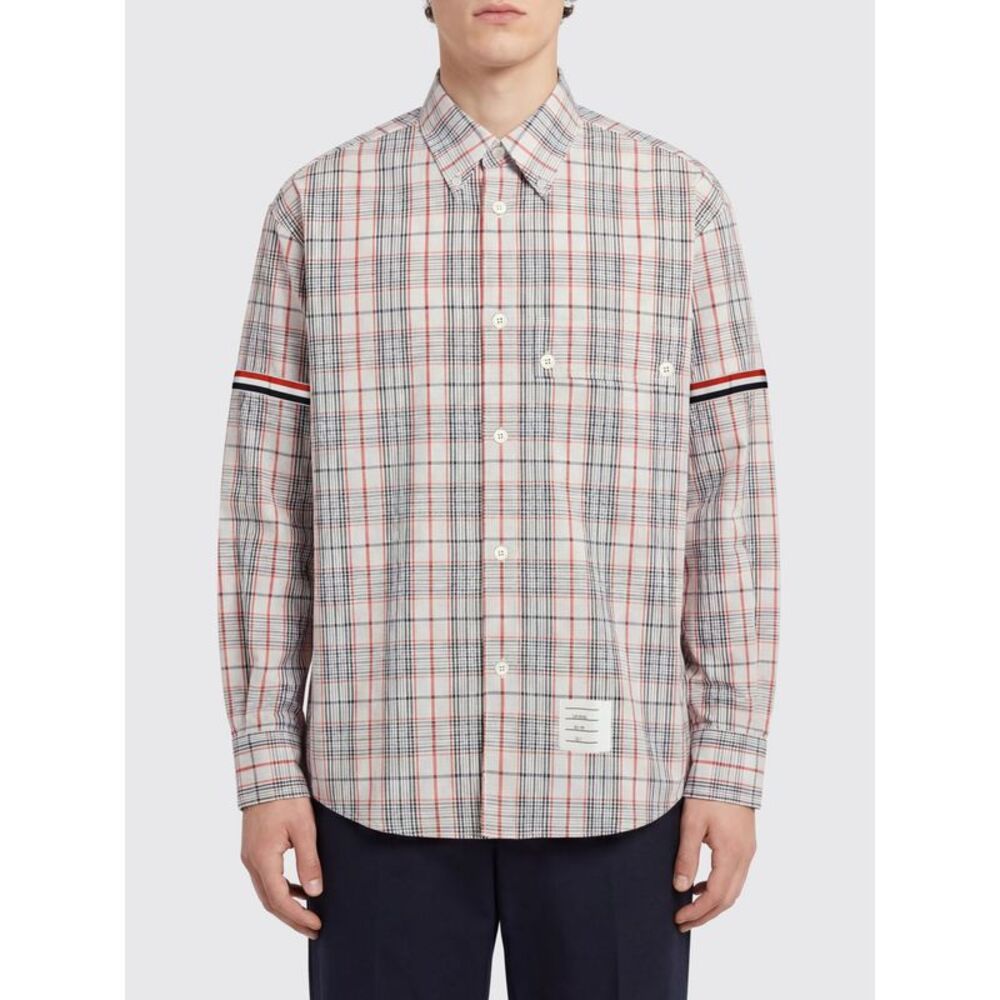 Thom Browne Men Thom Browne Tartan Cotton Shirt